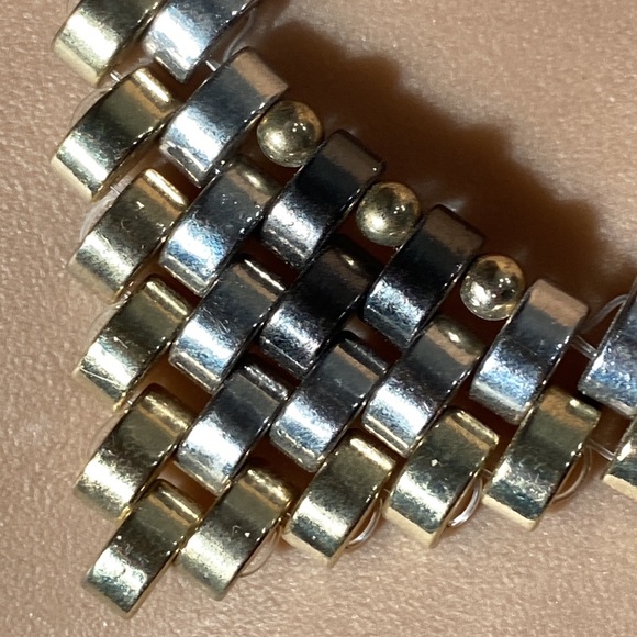 EXPRESS - necklace: signed gold / silver toned linked, adjustable - Picture 12 of 16